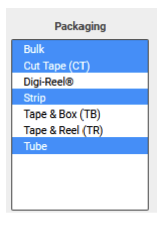 DigiKey packaging options